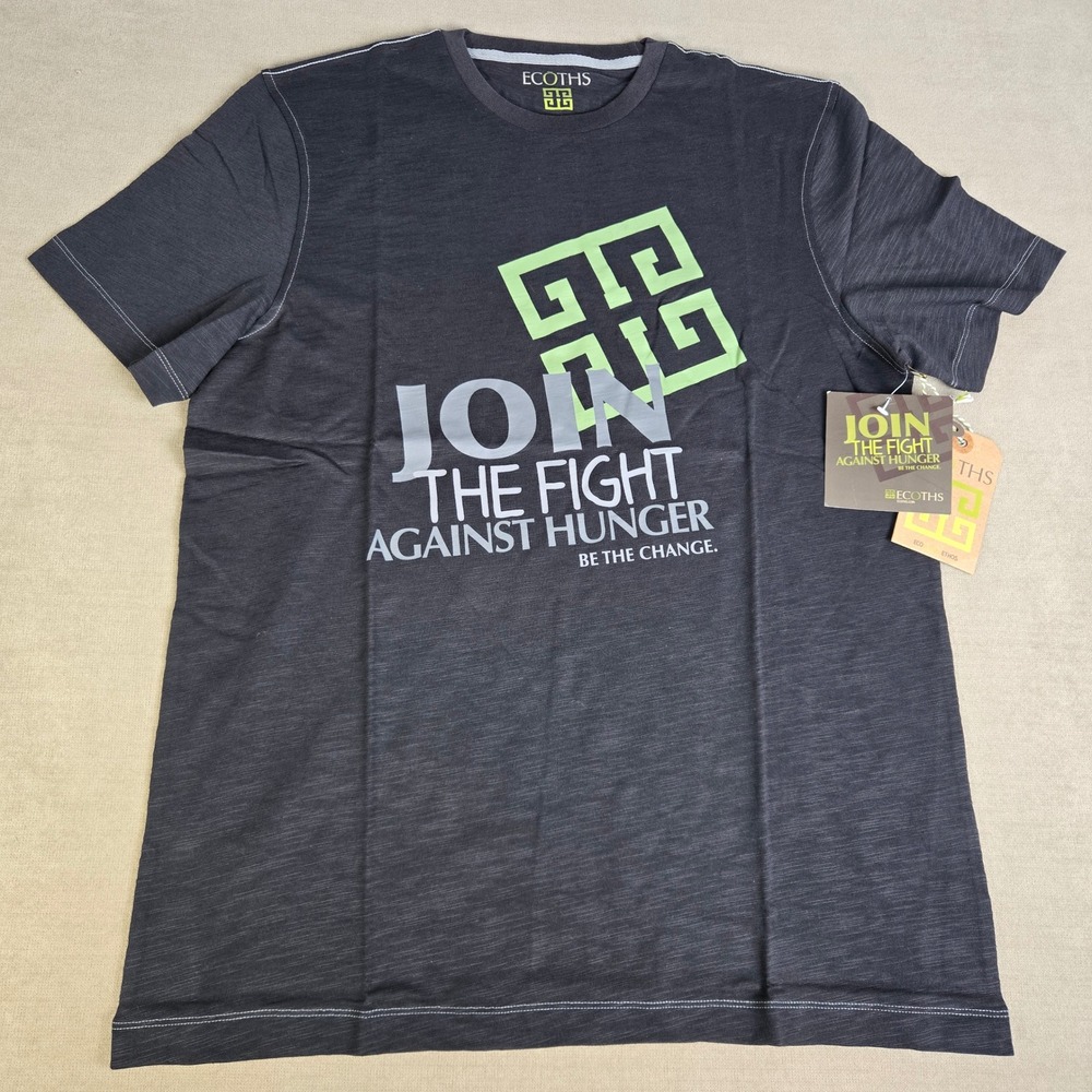 ECOTHS Fight‎ Against Hunger Graphic T Shirt Charcoal Gray Size L